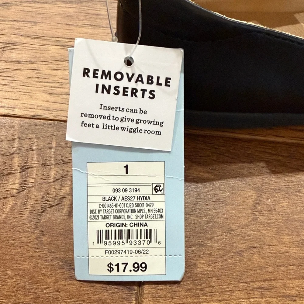 Cat & Jack Girls Black Ballet Flats - NWT - Size 1 - Grow With You